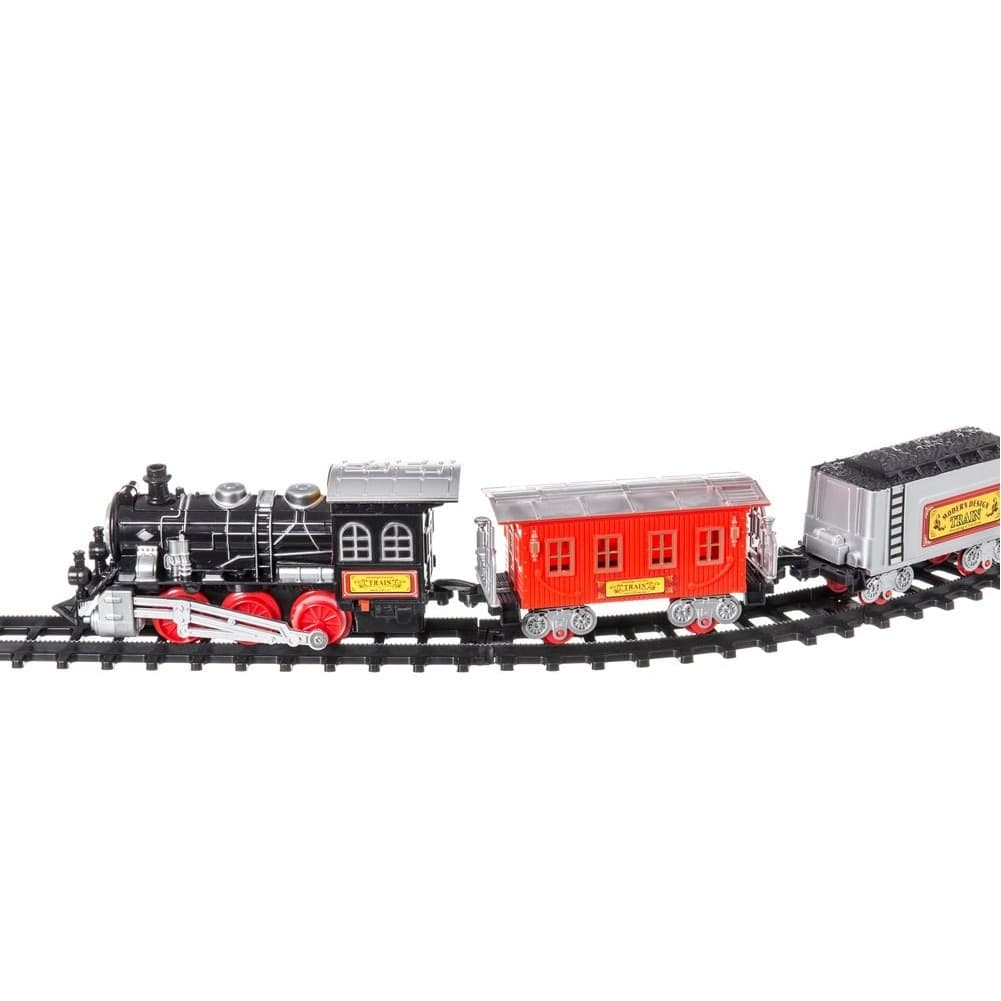 PISTA TRENO TRENINO PER BAMBINI 250CM CON BINARI LOCOMOTIVA 2 VAGONI LUCI SUONI - 4