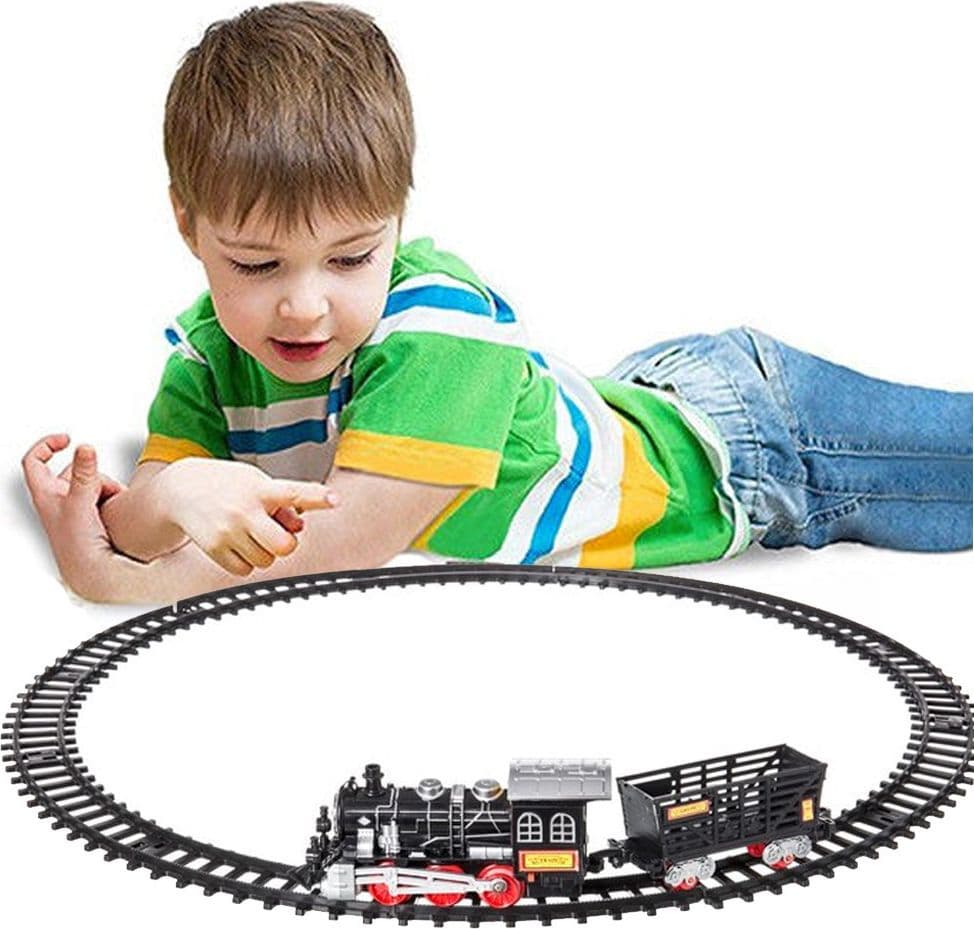 PISTA TRENO TRENINO PER BAMBINI 204CM CON BINARI LOCOMOTIVA VAGONE LUCI E SUONI - 4