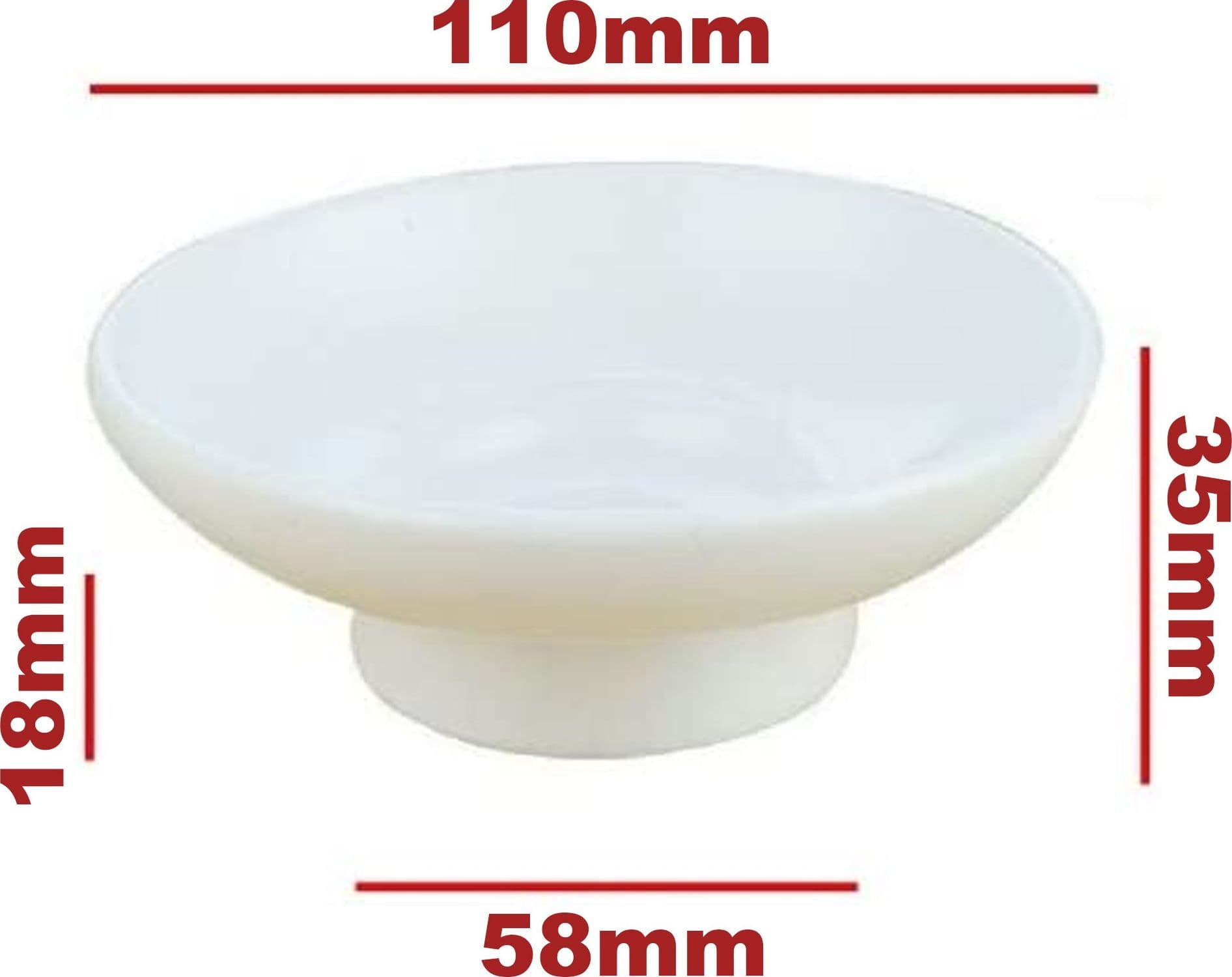 PIATTINO DI RICAMBIO PORTA SAPONE IN CERAMICA BIANCO TONDO BAGNO ACCESSORI 59345 - 2
