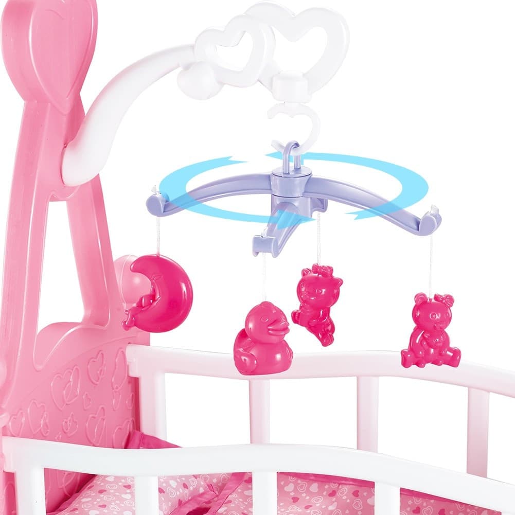 CULLA PER BAMBOLE LETTINO CULLETTA BAMBOLOTTO CON GIOSTRINA E ACCESSORI GIOCO - 4
