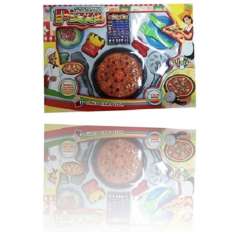 CREA PIZZA PIZZERIA SPAGHETTI PATATINE SALSICCIA KIT FAST FOOD GIOCO GIOCATTOLO