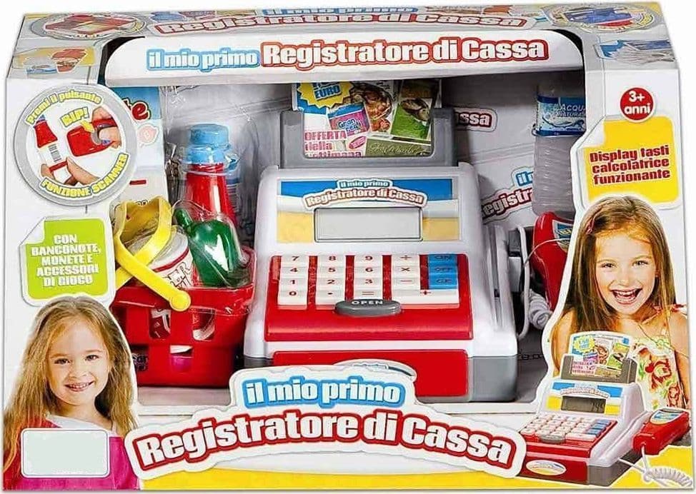 REGISTRATORE CASSA GIOCATTOLO BAMBINI SCANNER CALCOLATRICE ACCESSORI GIOCO SPESA
