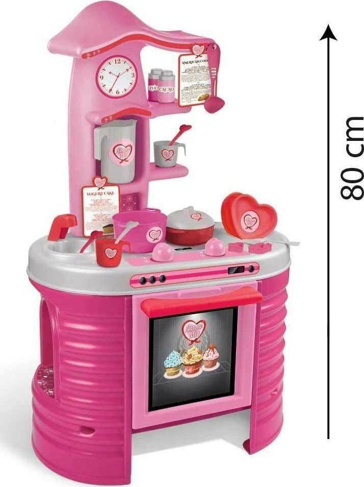 AMORE MIO CUCINA GIOCATTOLO PER BAMBINI 80CM CON ACCESSORI GIOCO E RICETTTE - 5