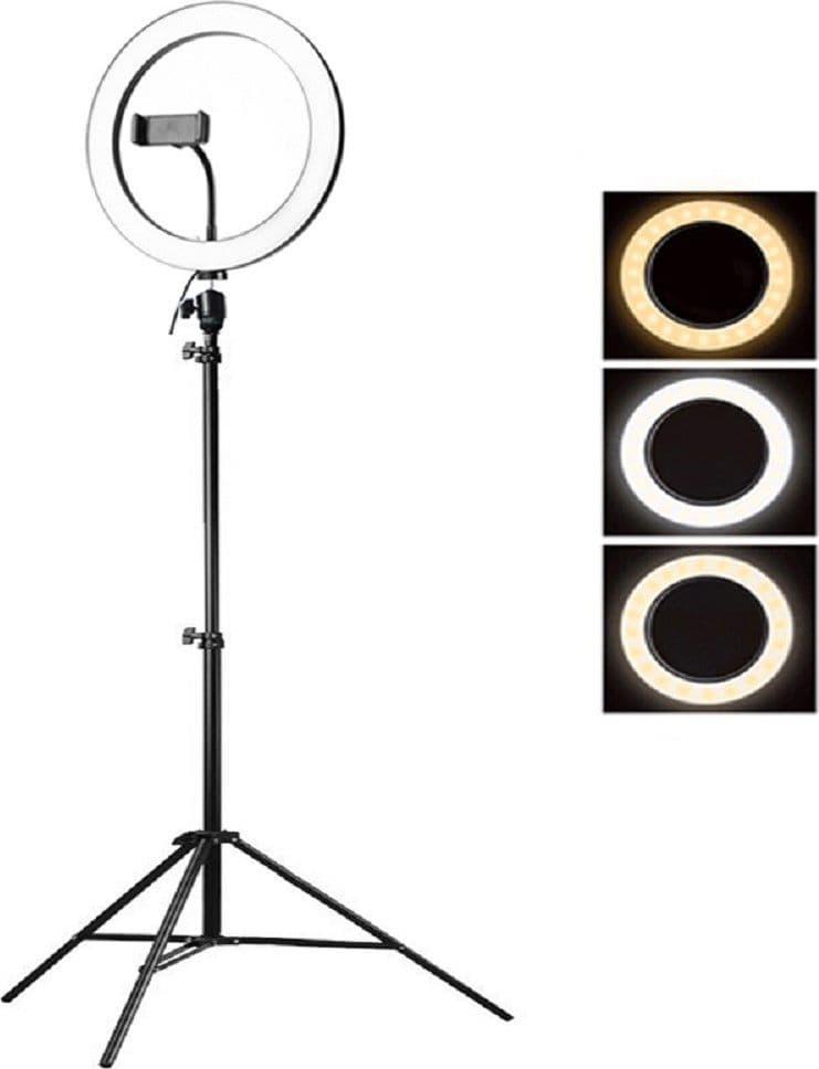 ANELLO LUCE LED FOTOGRAFIA MAKEUP VIDEO DIFFUSORE CIRCOLARE 10" 26CM DIMMERABILE - 5