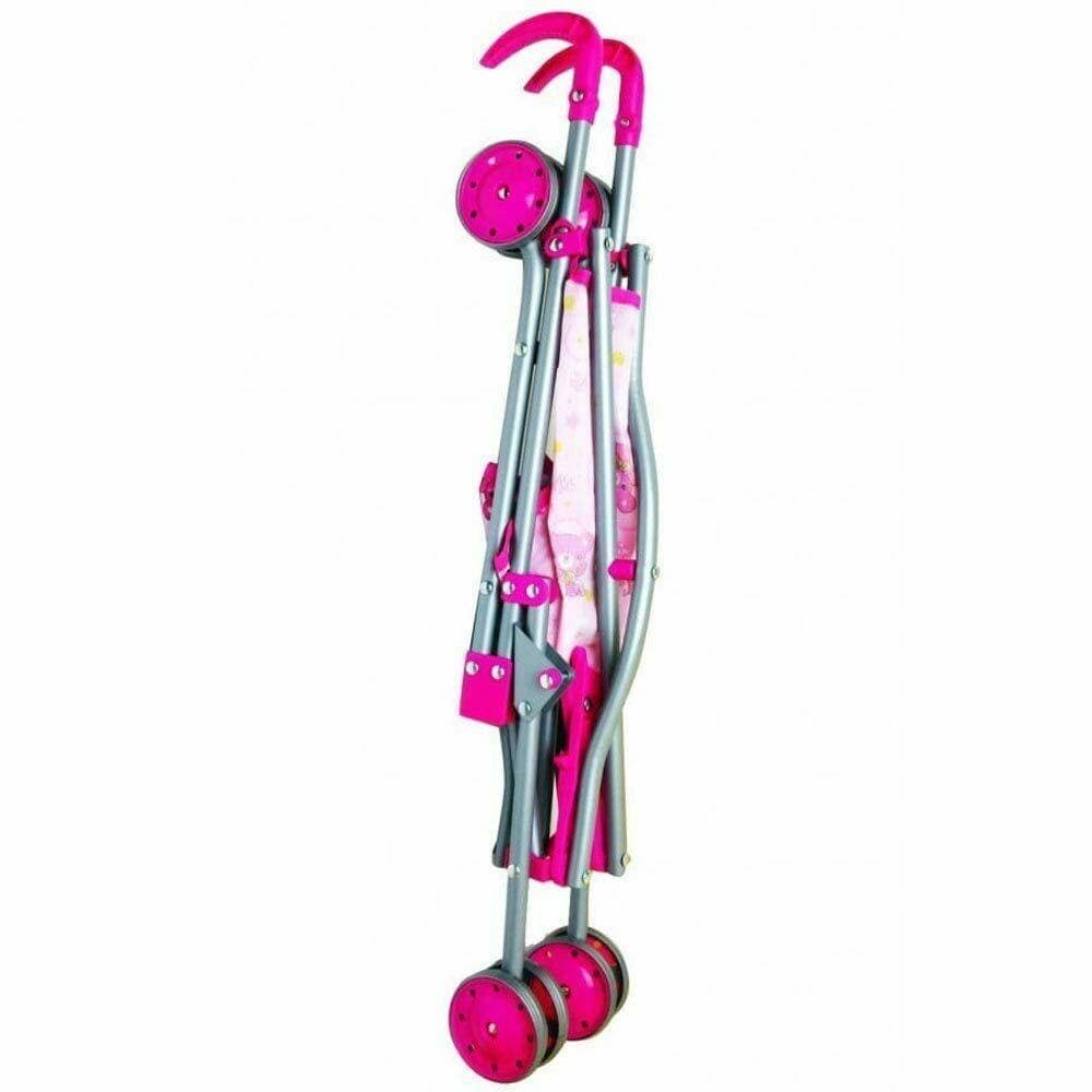 PASSEGGINO CARROZINA PER BAMBOLE GIOCATTOLO PER BAMBINI PIEGHEVOLE 4 RUOTE - 3