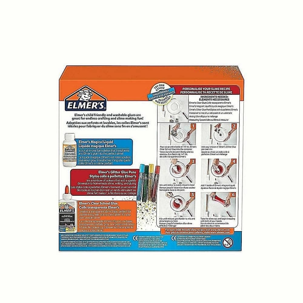 KIT ARCOBALENO X SLIME COLLA TRASPARENTE GLITTERATA PENNE LIQUIDO MAGICO ELMER'S - 2
