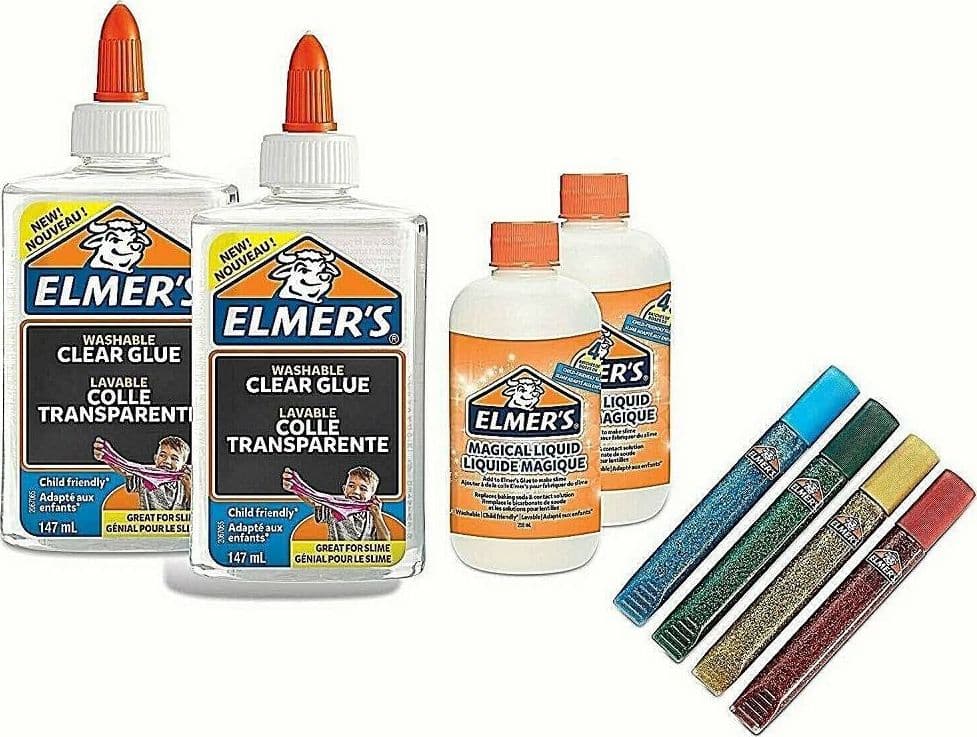 KIT ARCOBALENO X SLIME COLLA TRASPARENTE GLITTERATA PENNE LIQUIDO MAGICO ELMER'S - 4