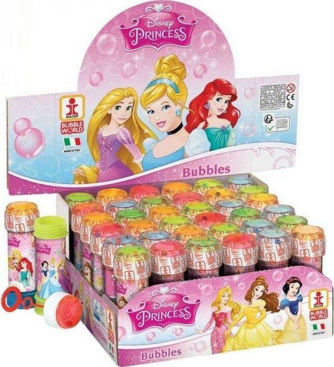 BOLLE DI SAPONE DISNEY PRINCESS CONFEZIONE 36 PZ FLACONE 60 ML GADGET PARTY