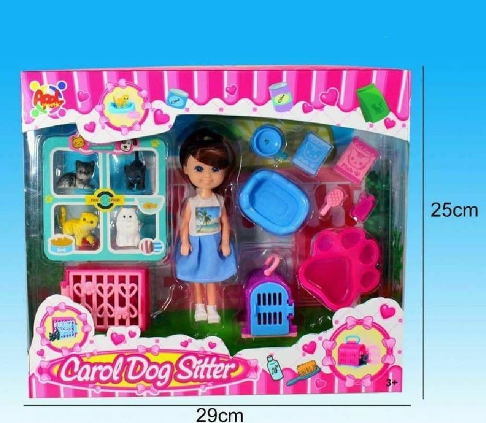 CAROL DOG SITTER BAMBOLINA CON CUCCIOLI E ACCESSORI GIOCATTOLO GIOCO BAMBINA