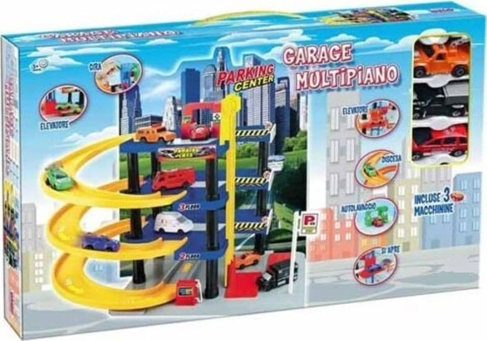 GARAGE MACCHININE PISTA AUTOMOBILI GIOCATTOLO TRACK GARAGE 3 AUTO INCLUSE - 2