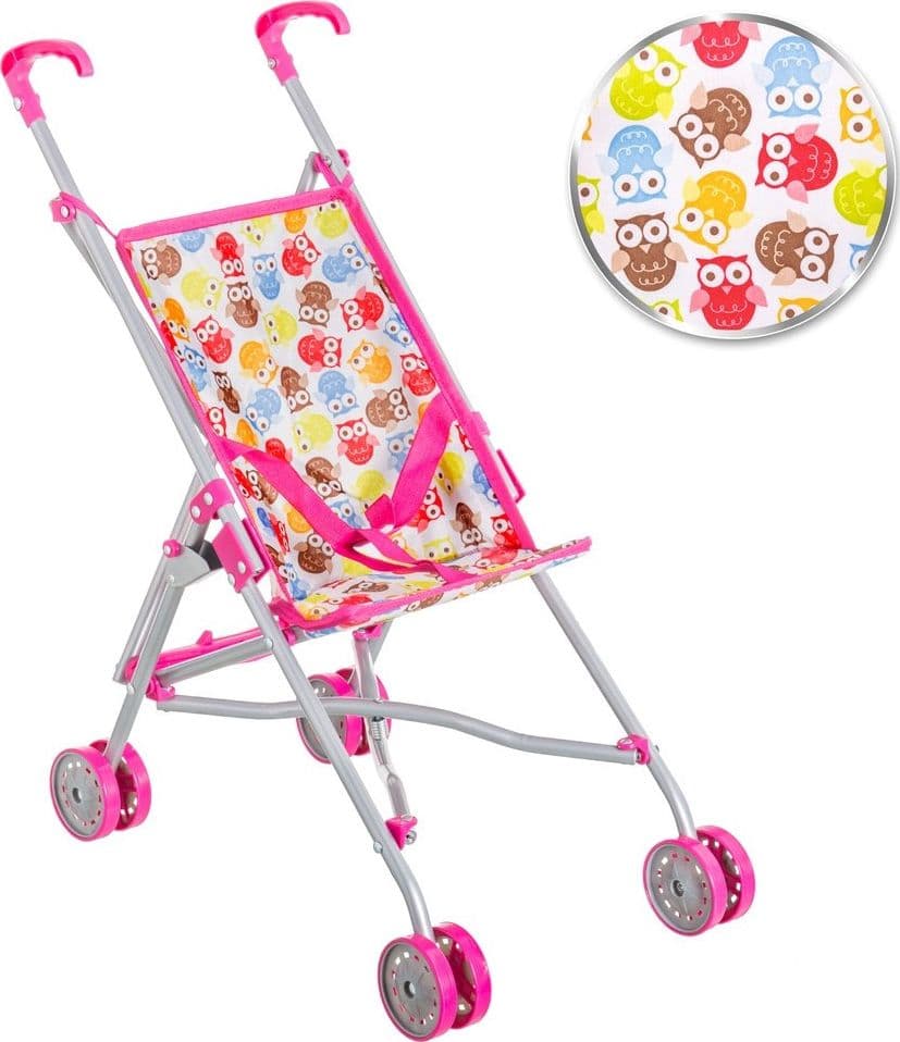 PASSEGGINO CARROZZINA PER BAMBOLE GIOCATTOLO PER BAMBINI PIEGHEVOLE 4 RUOTE - 2
