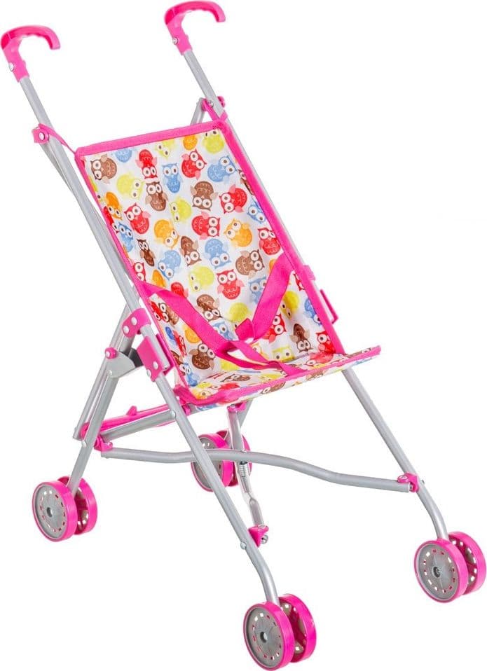 PASSEGGINO CARROZZINA PER BAMBOLE GIOCATTOLO PER BAMBINI PIEGHEVOLE 4 RUOTE - 3