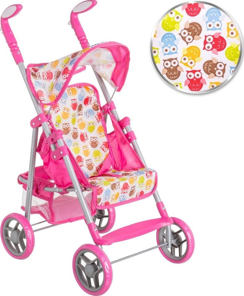 PASSEGGINO CARROZZINA BAMBOLE GIOCATTOLO BAMBINI PIEGHEVOLE CON CAPPOTTINA - 2