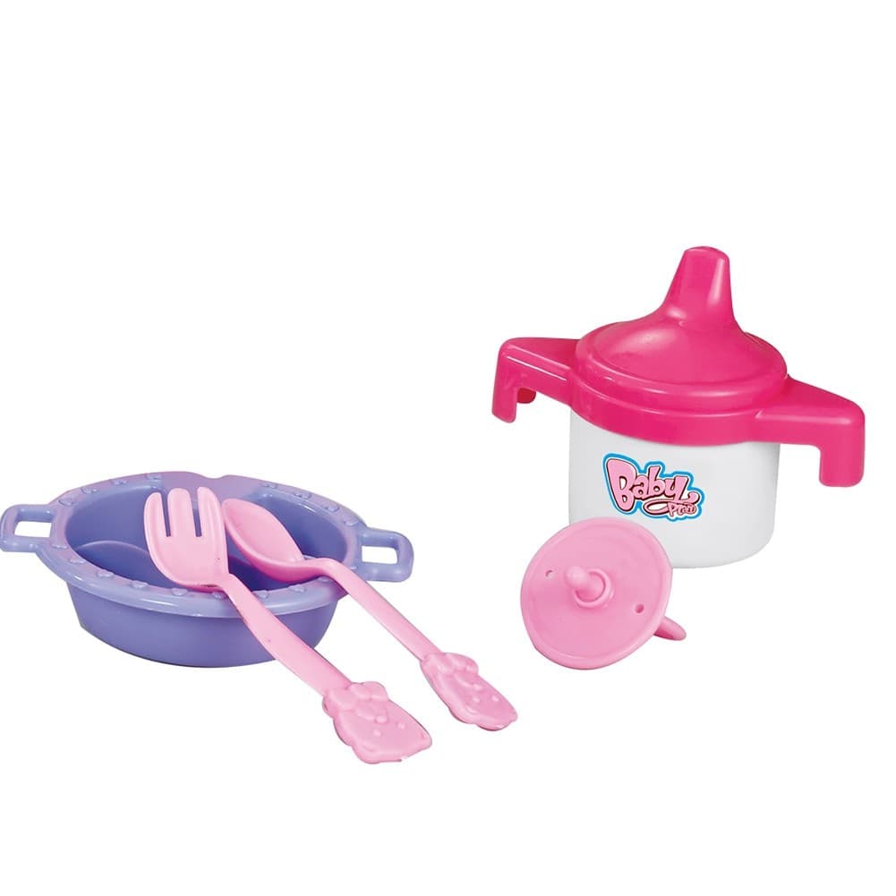 SEGGIOLONE PAPPA PER BAMBOLE SEDIA BAMBOLOTTI CON VASSOIO E ACCESSORI GIOCO - 4