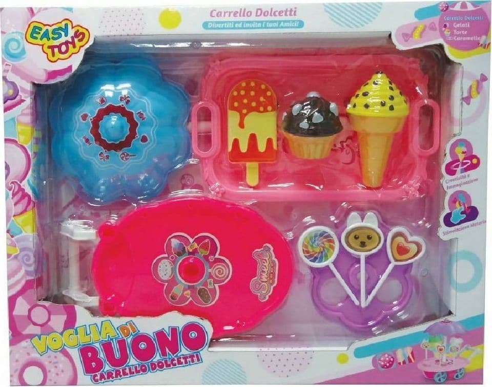 VOGLIA DI BUONO CARRELLO DOLCETTI TORTE CARAMELLE GELATI GIOCATTOLO GIOCO BAMBINA