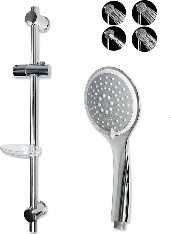 SALISCENDI SOFFIONE 10CM MULTIGETTO REGOLABILE PORTASAPONE 70CM FLESSIBILE 69137 - 2