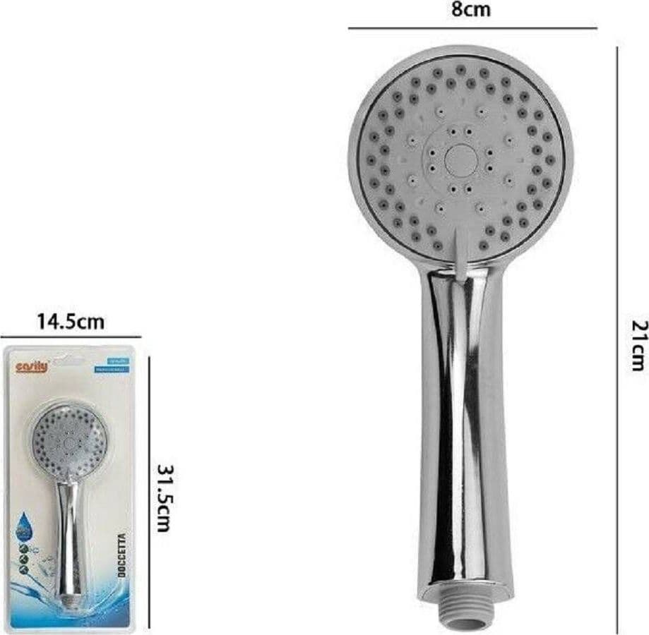 DOCCETTA DOCCINO SOFFIONE DOCCIA CORNETTA MODERNO BAGNO 69327 21 X 8 CM TONDO - 2