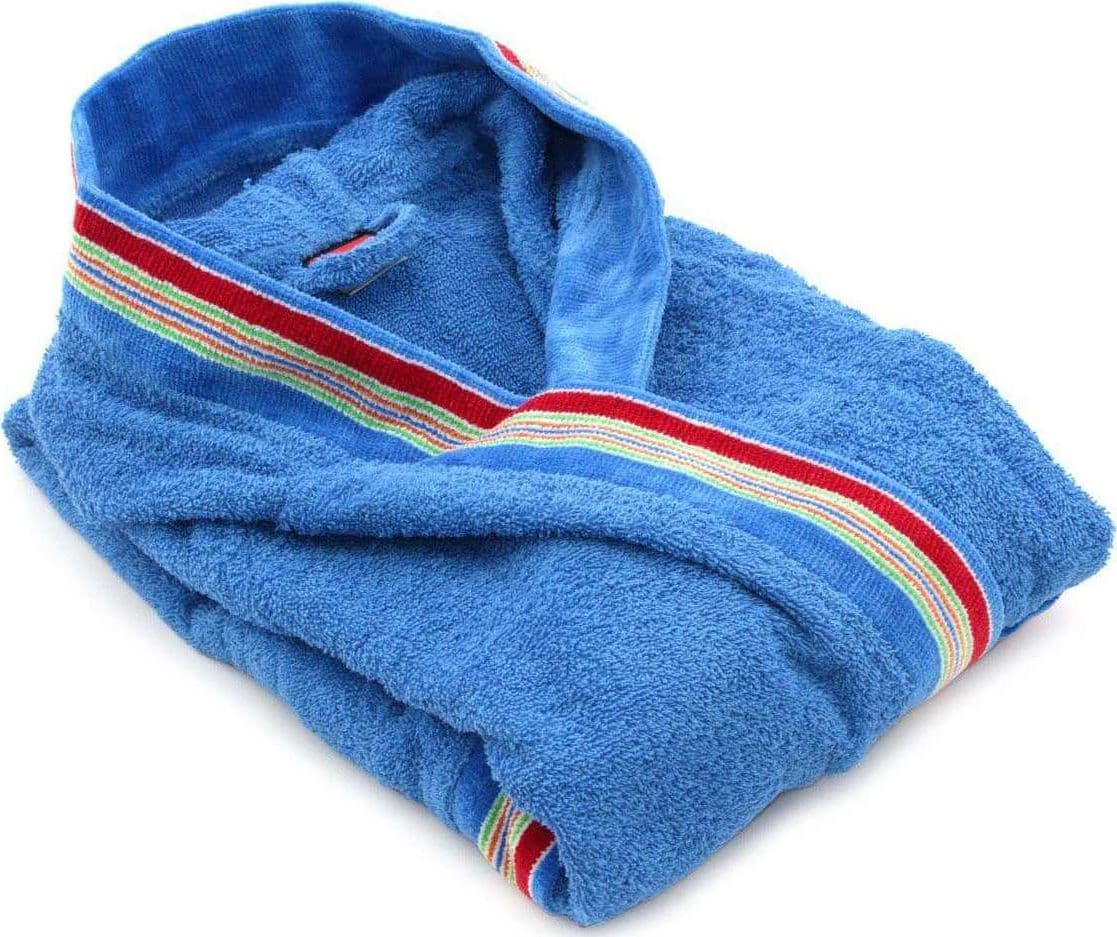 GABEL ACCAPPATOIO BIMBI PONGO CON CAPPUCCIO SPUGNA IN PURO COTONE E BORDO JACQUARD VARI COLORI E MISURE – Bluette – giacca