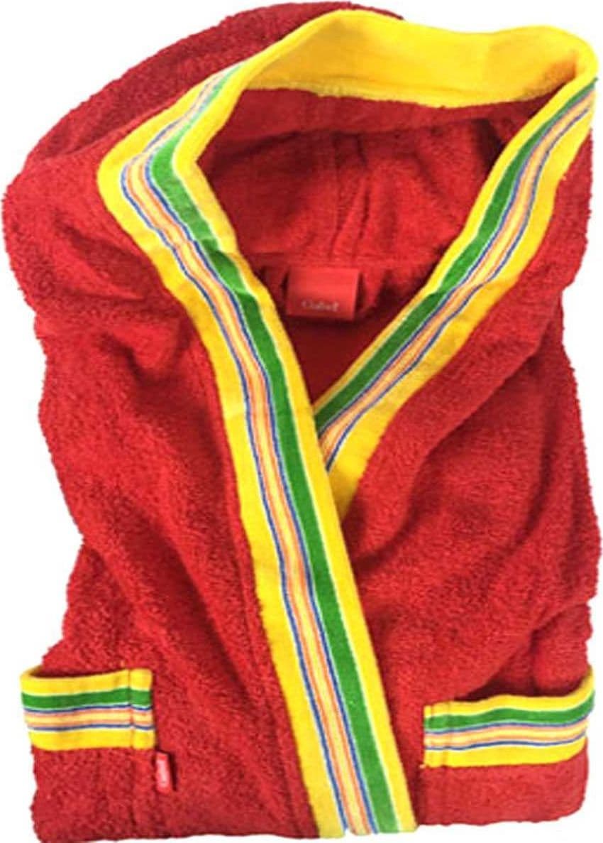 GABEL ACCAPPATOIO BIMBI PONGO CON CAPPUCCIO SPUGNA IN PURO COTONE E BORDO JACQUARD VARI COLORI E MISURE – Rosso – tessuto