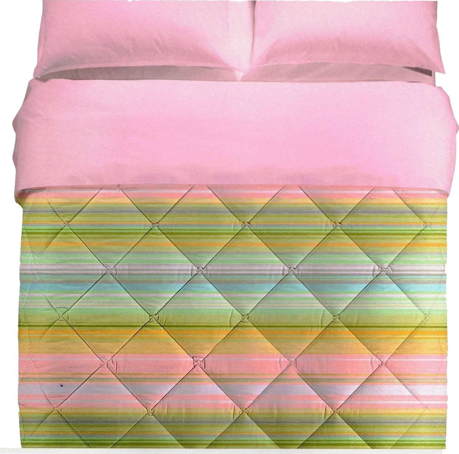 CALEFFI TRAPUNTA INVERNALE MATRIMONIALE ADRIATIC MICROFIBRA BLUETTE E ROSA - 2