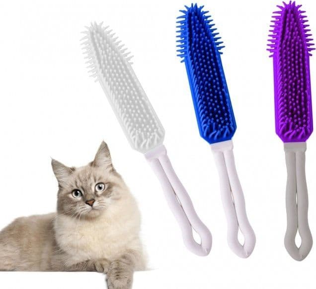 SPAZZOLA PER CANI E GATTI SILICONE 27CM 3 COLORI SCIOGLINODI CURA ANIMALI PELO - 5