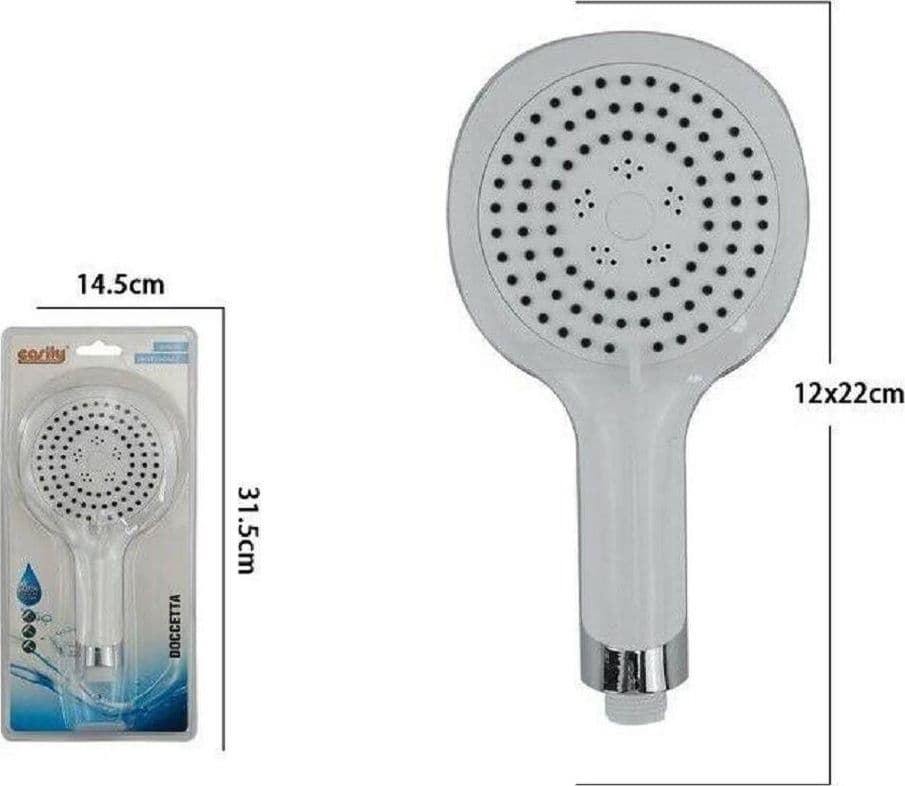 DOCCETTA 12 X 22 CM DOCCINO BAGNO SOFFIONE DOCCIA CORNETTA MODERNO 69341 TONDO - 2