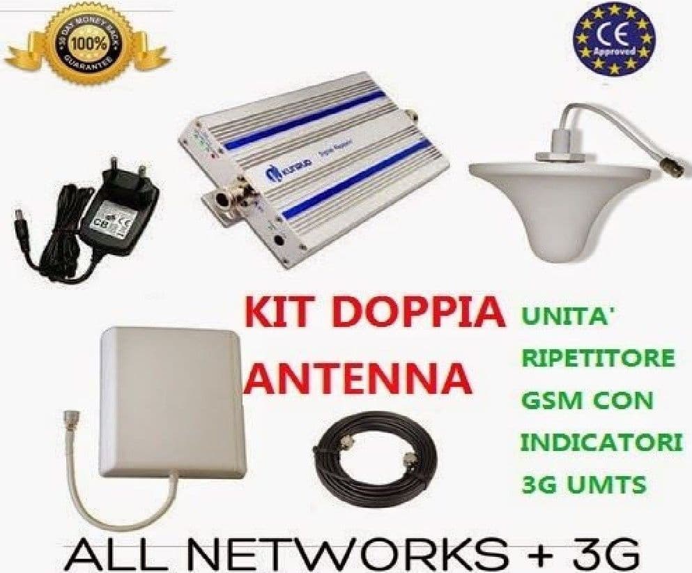 KIT AMPLIFICATORE GSM RIPETITORE 3G UMTS DOPPIA ANTENNA CELLULARI SMARTPHONE - 2