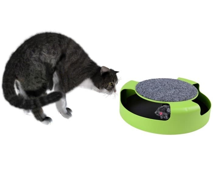 GIOCO PER GATTI 25 CM ACCHIAPPA IL TOPO DUPLICE FUNZIONE CON TIRAGRAFFI - 3