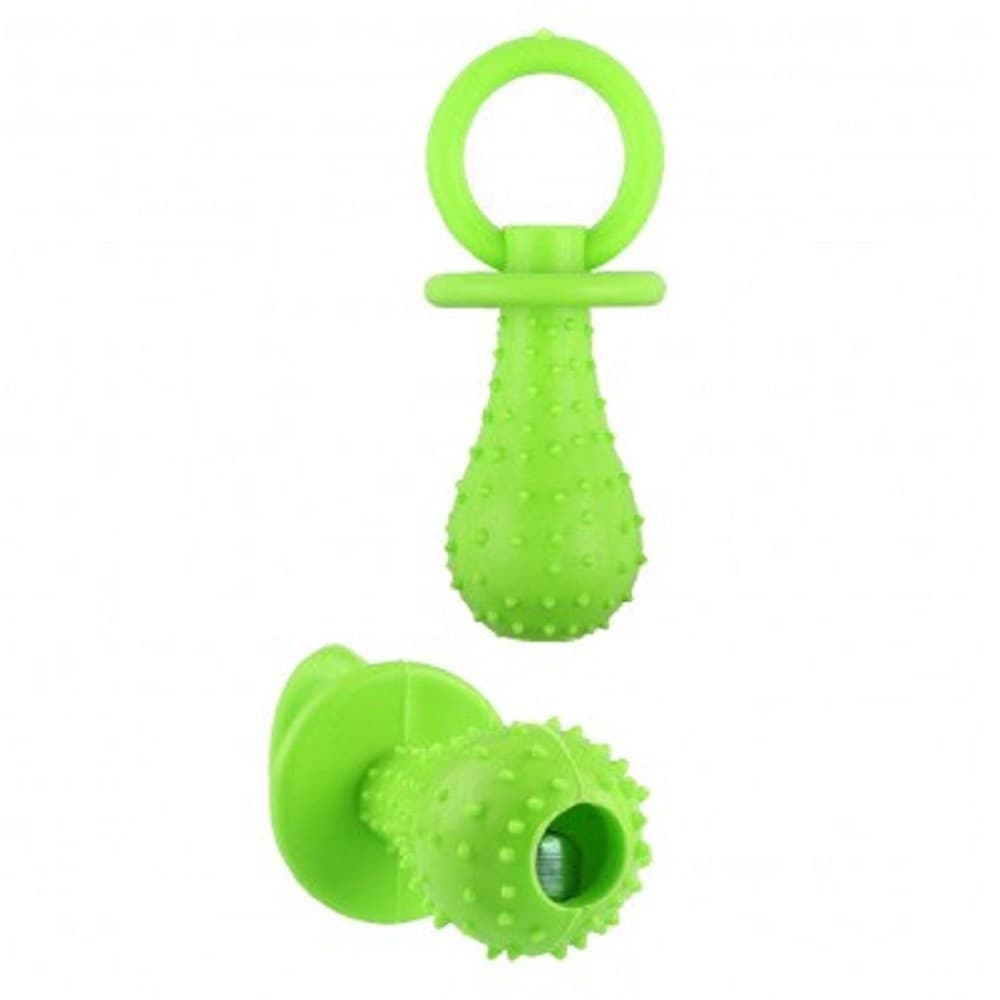 GIOCO RIPORTINO PER ANIMALI CIUCCIO IN GOMMA SONORO 14 CM MORBIDO PER CANI GATTI - 7