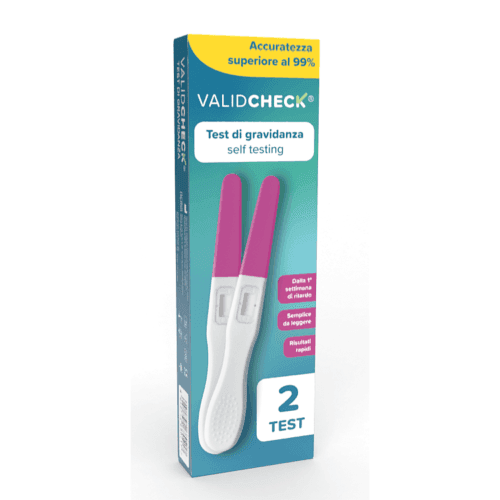 TEST DI GRAVIDANZA VALIDCHECK SELF TESTING INCINTA BAMBINO CONFEZIONE DA 2 PEZZI