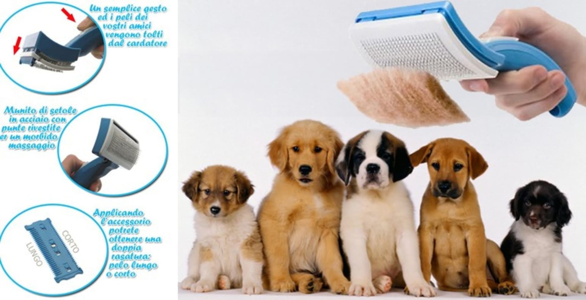 PETZOOM SPAZZOLA AUTOPULENTE PETTINE SOTTOPELO PER PELI CANE GATTO PET ZOOM - 3