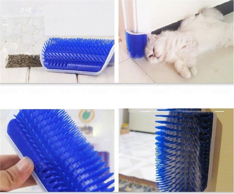 MASSAGGIATORE DA PARETE SPAZZOLA CARDATORE PELI CORTI LUNGHI GUANTO PER CANE GATTO - 6