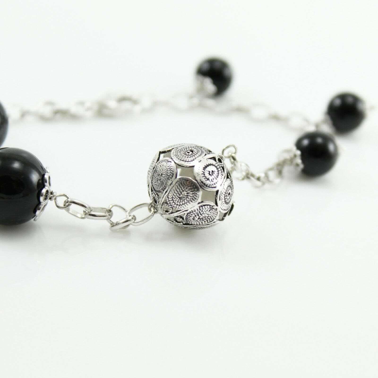 Bracciale Su Coccu Onice e Bottone Sardo Argento 925 - 3