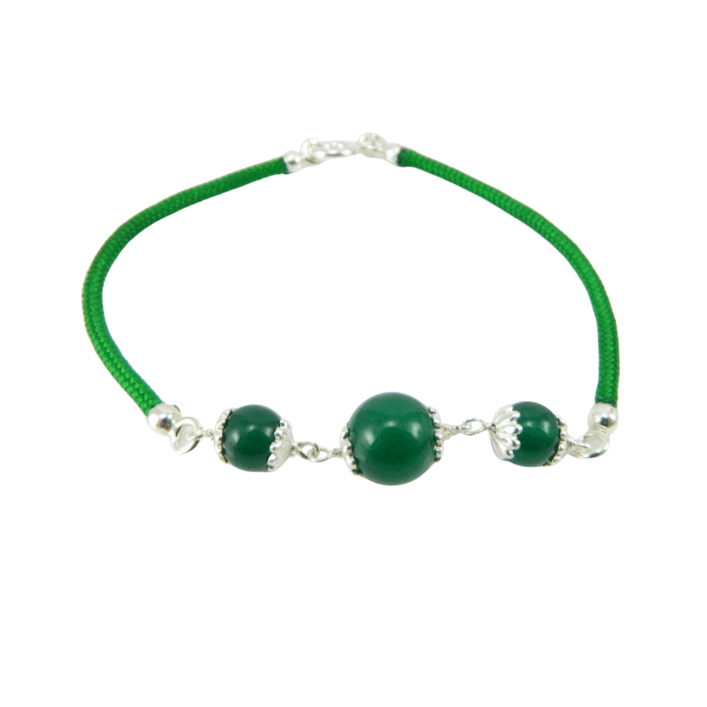Bracciale 3 Su Coccu Giada Verde Argento 925 Sardegna - 2