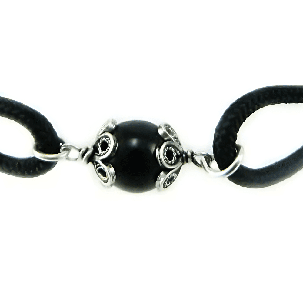 Bracciale Uomo Sardo Su Coccu Onice e Sagola Nera - 2