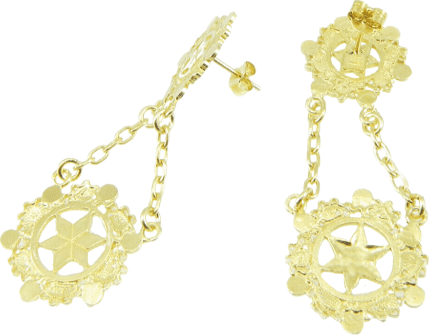 Orecchini Sardi Lustrino Fiore in Argento Dorato - 2