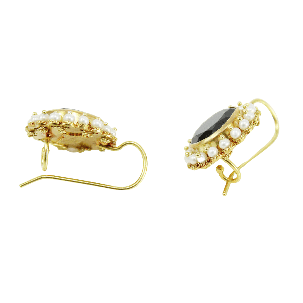 Orecchini Filigrana Sarda Oro Rosso Scuro e Scaramazze - 2