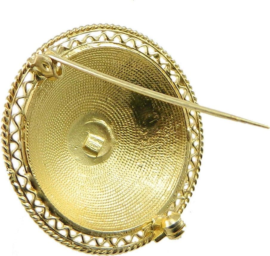 Spilla Bottone Sardo Argento 800 Placcato Oro - 2