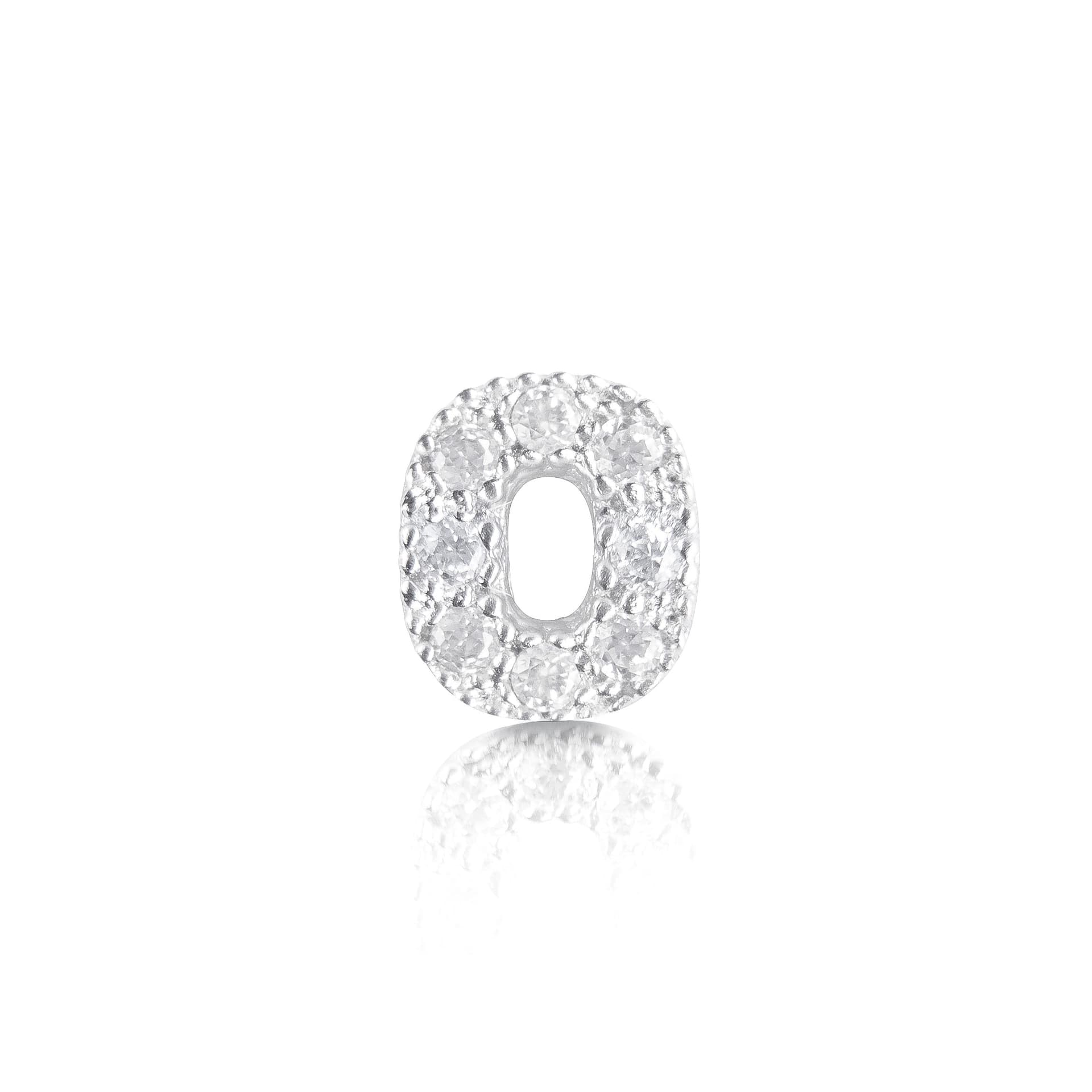 Orecchino Argento 925 Iniziale Lettera con Zirconi - 15