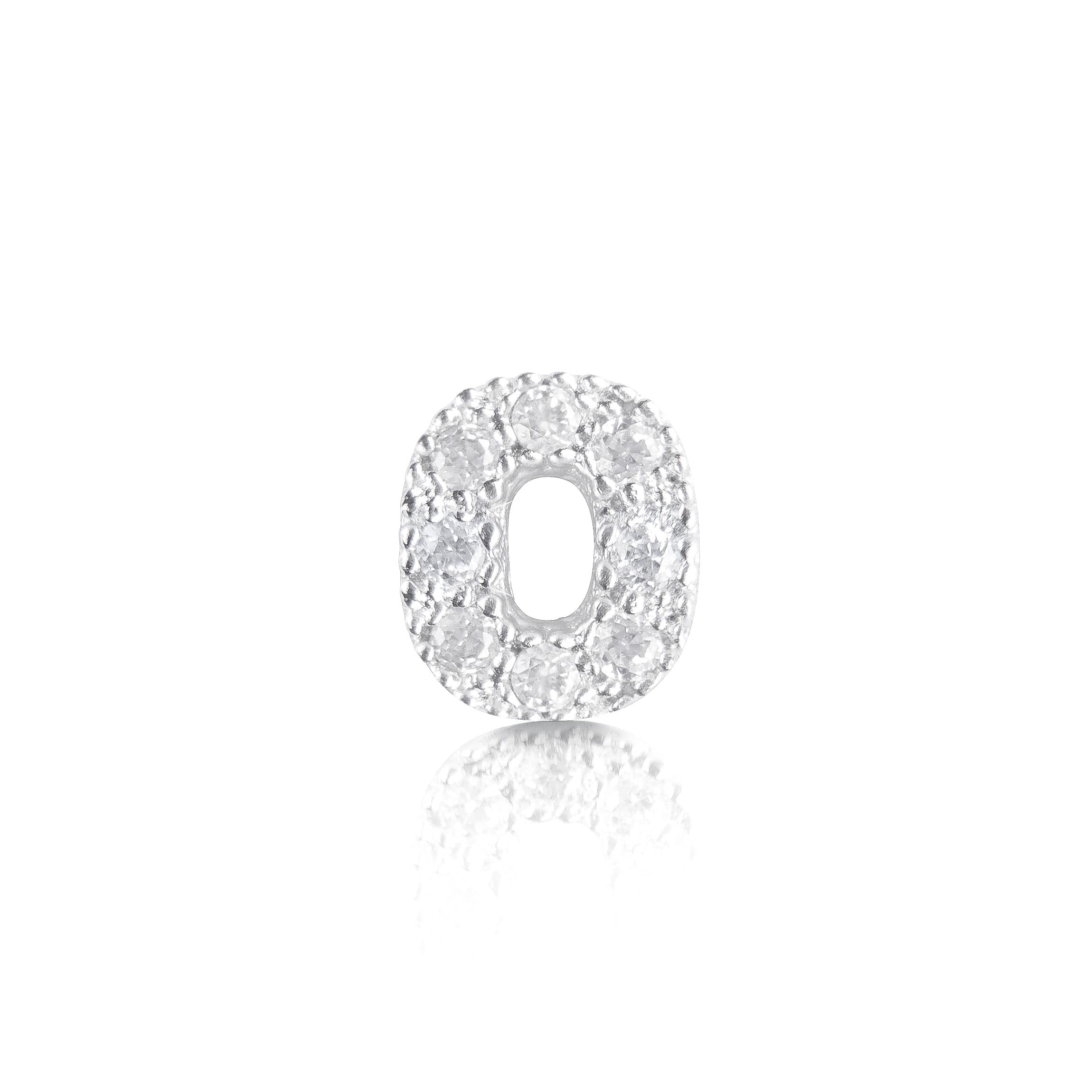 Orecchino Argento 925 Iniziale Lettera con Zirconi - 15