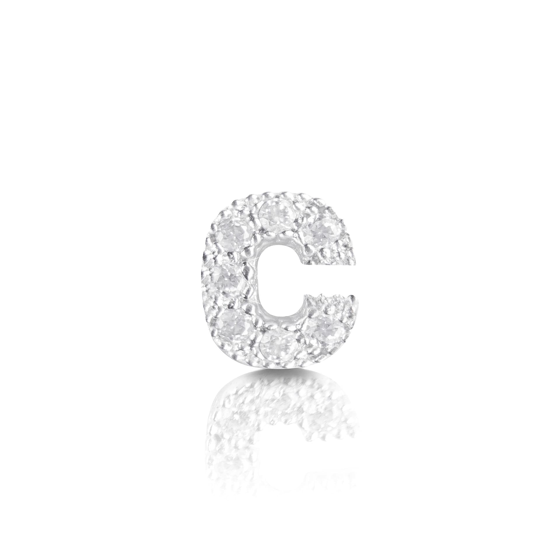Orecchino Argento 925 Iniziale Lettera con Zirconi - 3