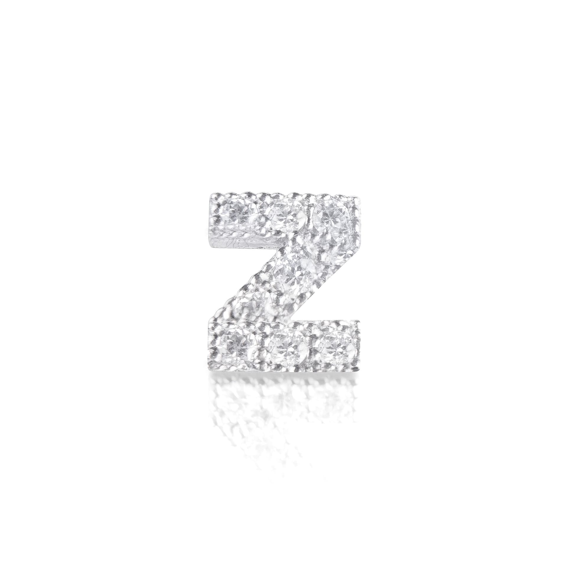 Orecchino Argento 925 Iniziale Lettera con Zirconi - 23