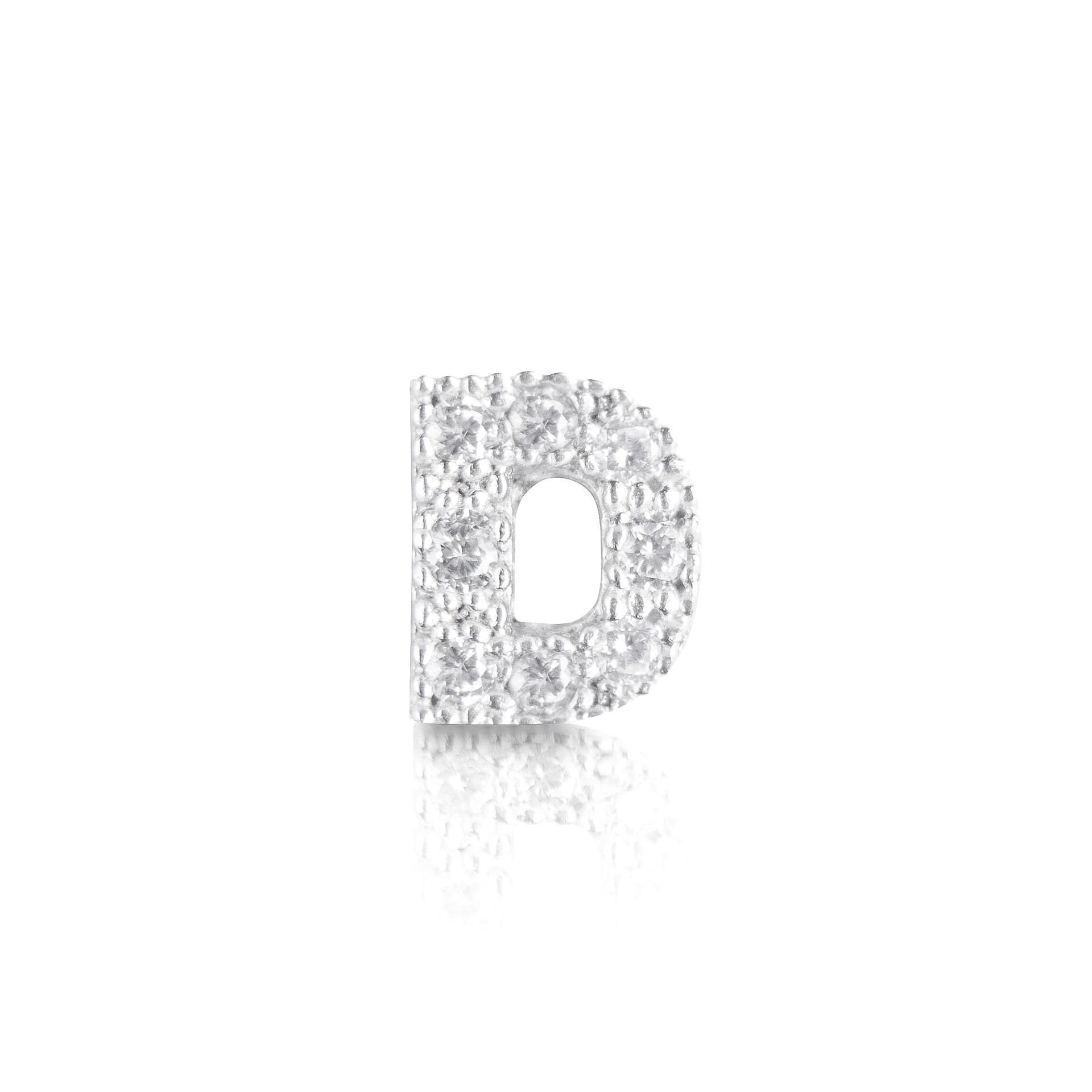 Orecchino Argento 925 Iniziale Lettera con Zirconi - 4