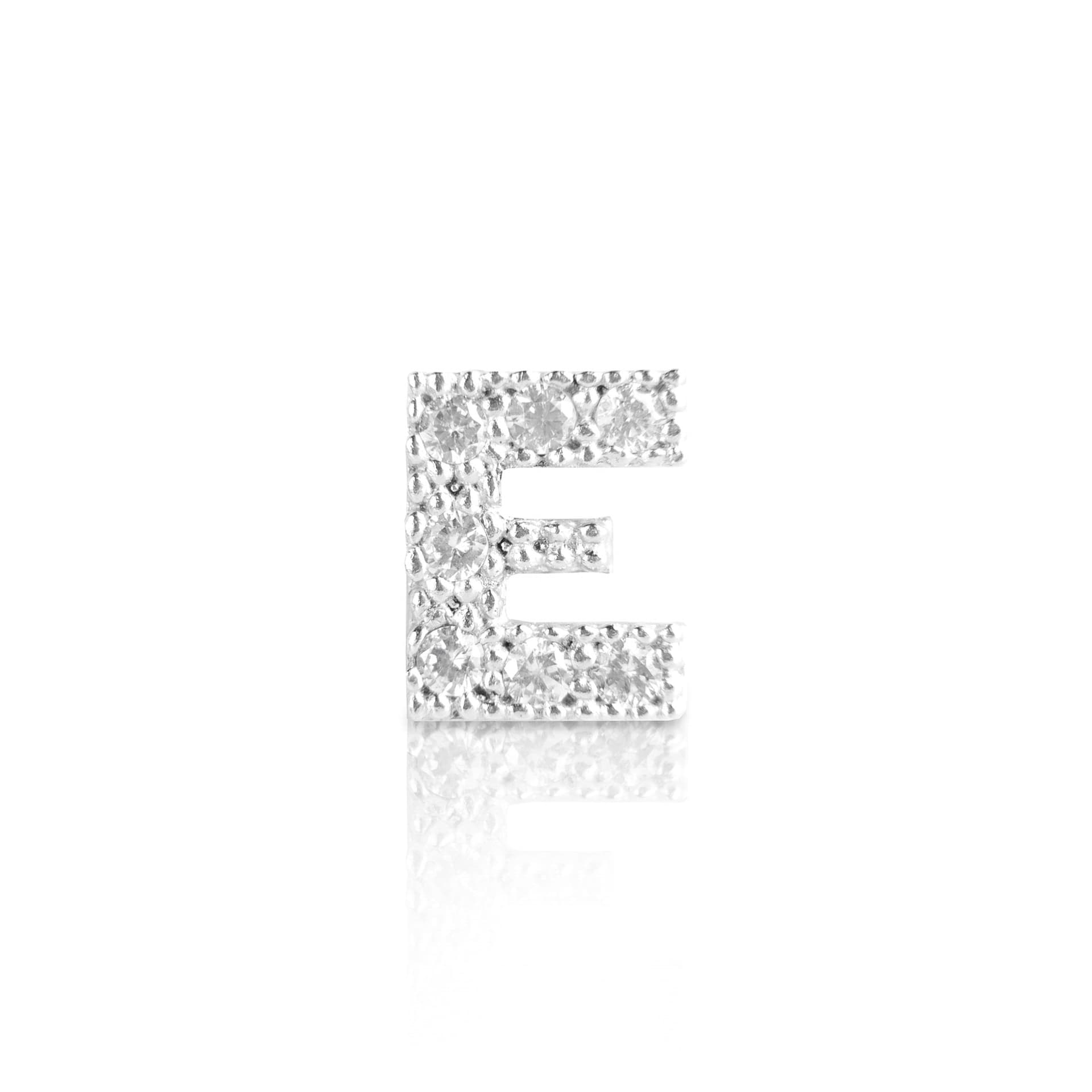 Orecchino Argento 925 Iniziale Lettera con Zirconi - 5