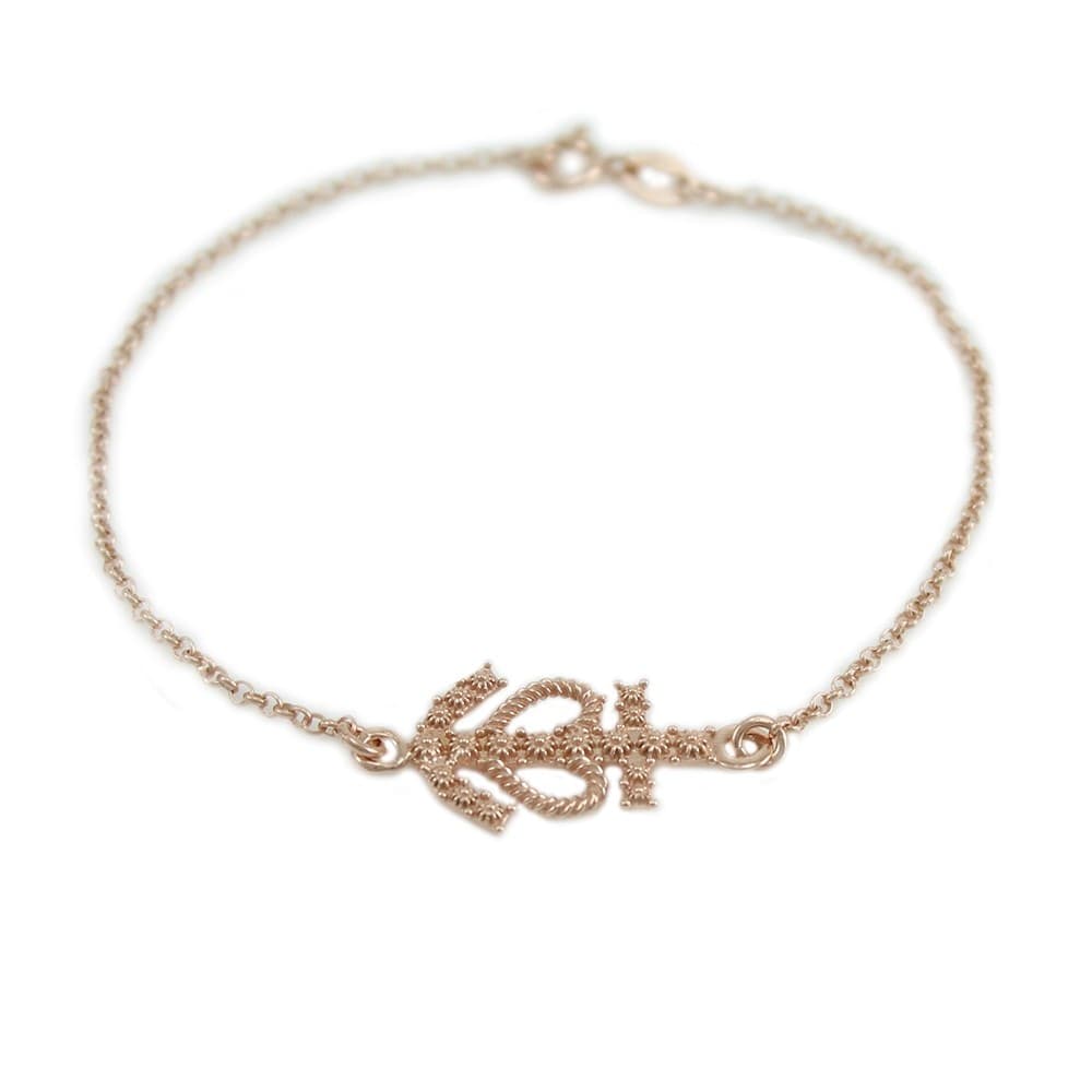 Bracciale Argento Oro Rosa Fede Speranza Carità Filigrana - 2