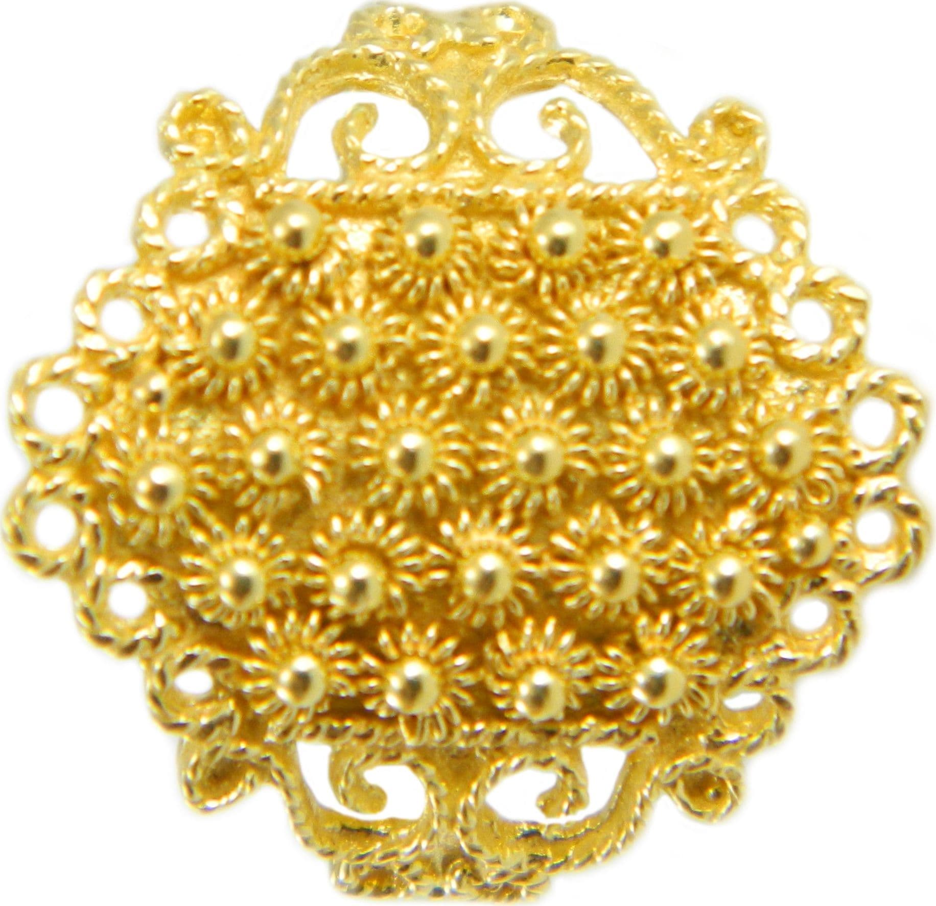Fede Sarda Nuorese in Oro Giallo 18kt Filigrana a Mano - 4