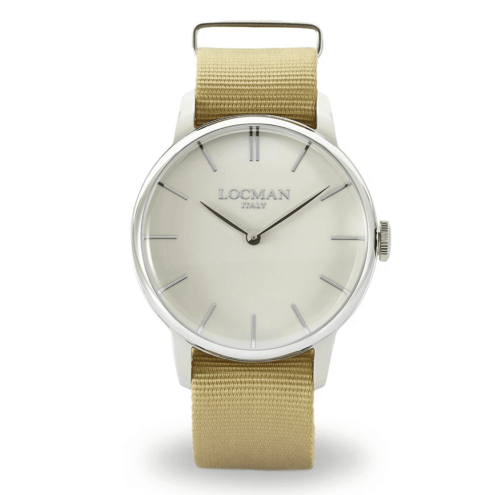 Locman 1960 Orologio Solo Tempo Classico Nylon Ocra - 3