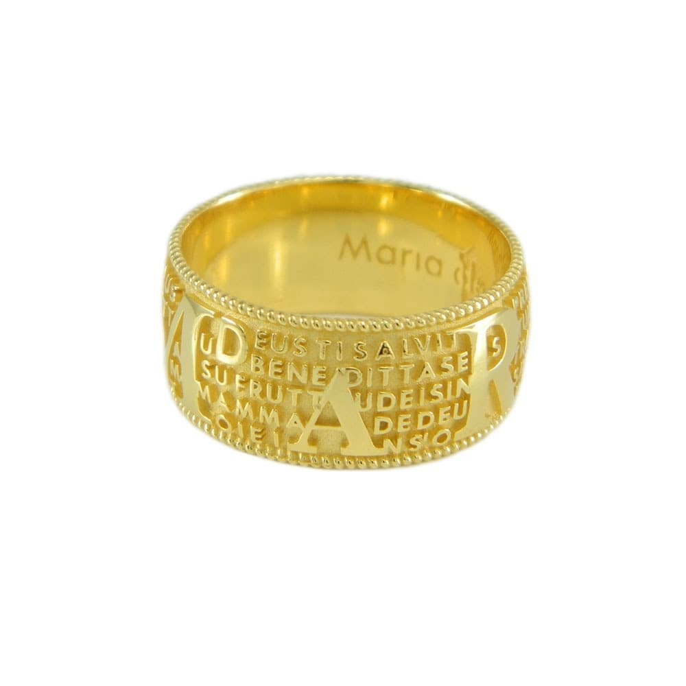 Anello con preghiera Ave Maria in sardo Maria de Deus in Anelli Gioielleria Saba - Dolianova, commercioVirtuoso.it