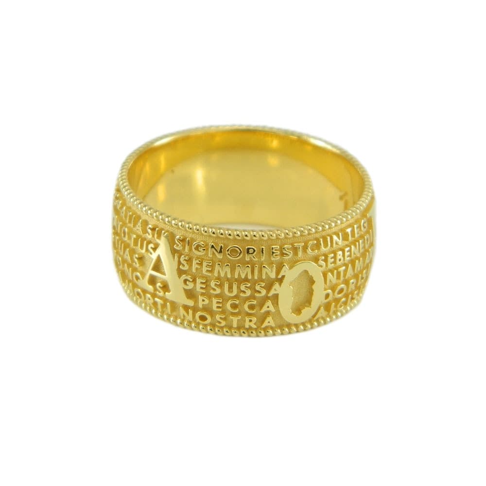 Anello con preghiera Ave Maria in sardo Maria de Deus in Anelli Gioielleria Saba - Dolianova, commercioVirtuoso.it