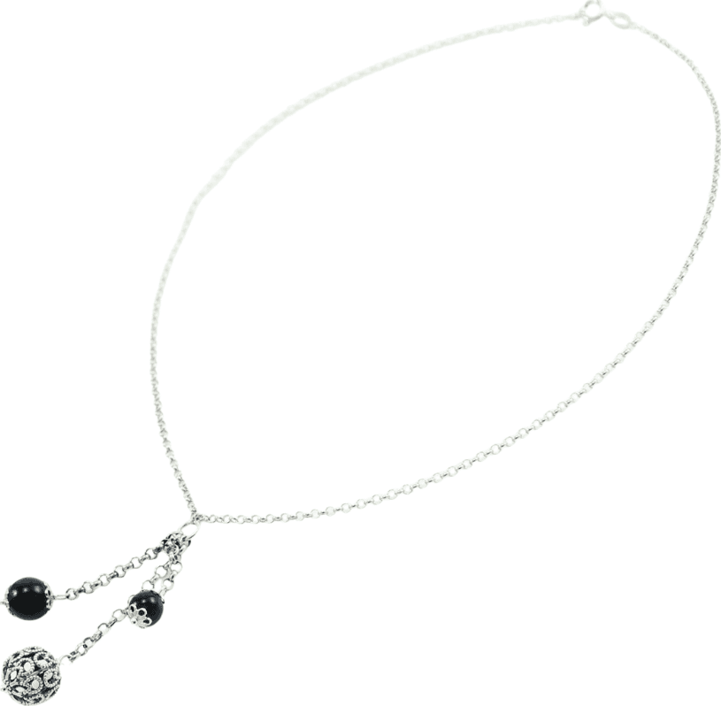 Collana Argento Su Coccu Onice e Bottone Sardo - 2